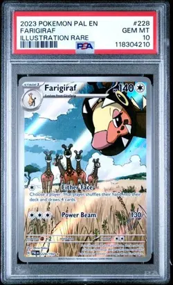 2023 Pokemon Farigiraf 228/193 Sv02: Paldea Evolved Holo PSA 10 Low Pop! - Image 3