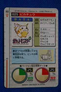 Pokemon Japanese Carddass Monsters Collection PIKACHU 1996 - Image 5