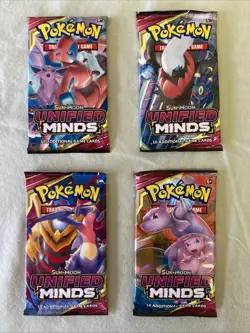 Pokemon TCG Unified Minds Booster Pack Lot of 4 - Factory Sealed(OKEB-01-027) - Image 1