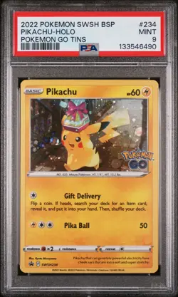 Pikachu Holo 234/078 Pokemon Go Tins Swsh Black Star Promo Pokemon PSA 9 - Image 1