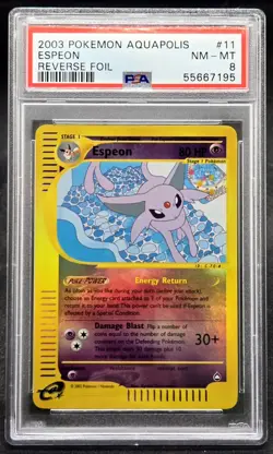 PSA 8 Espeon Reverse Holo 11/147 Aquapolis 2003 - Pokemon TCG - Image 1