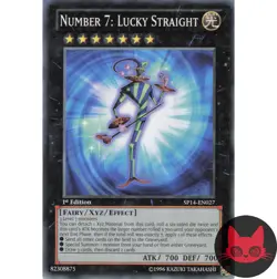 Yugioh Number 7: Lucky Straight SP14-EN027 Starfoil 1st Edition NM - Image 1
