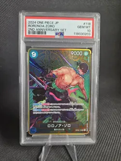 PSA10 One Piece Card Game Roronoa Zoro 2nd Anniversary Set Promo Japanese... - Image 1