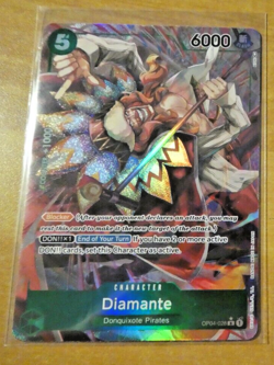 ONE PIECE ENGLISH CARD HOLO GAME CARTE Diamante OP04-028 ALT JCC EN MINT - Image 1
