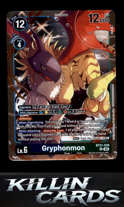 Gryphonmon BT21-039 R Rare World Convergence Digimon Card Game Card NM - Image 1