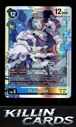 Skadimon EX8-028 SR Digimon Card Game Super Rare Chain of Liberation Card NM - Image 1