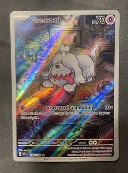 Pokemon Greavard Holo Full Art Card 214/198 Scarlet & Violet Base Set - Image 1