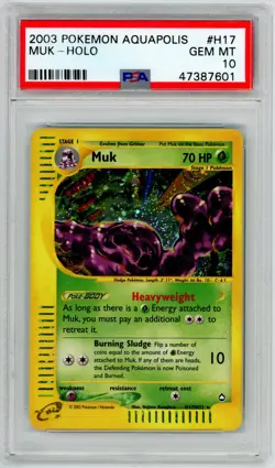 Muk H17/H32 PSA 10 Gem Mint Holo Rare Pokemon Card Aquapolis E Series Low Pop - Image 1