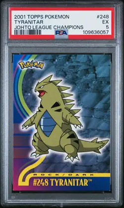 2001 TOPPS POKEMON JOHTO LEAGUE CHAMPIONS #248 TYRANITAR PSA 5 - Image 1