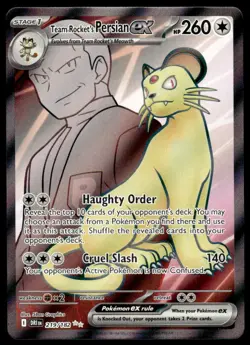 Pokemon TCG SV10: Destined Rivals #219/182 Team Rocket's Persian ex Holo NM - Image 1