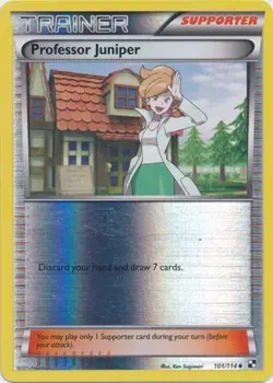 Pokemon - Professor Juniper - 101/114 - Black & White - Moderately Played - Image 1