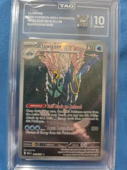 Pokemon TCG Clawitzer 141/132 Me01: Mega Evolution Holo! TAG 10 - Image 2