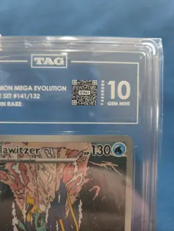 Pokemon TCG Clawitzer 141/132 Me01: Mega Evolution Holo! TAG 10 - Image 3