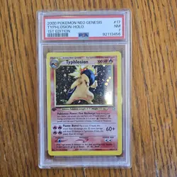 2000 POKEMON NEO GENESIS 1ST EDITION #17 TYPHLOSION-HOLO PSA 7 - Image 1