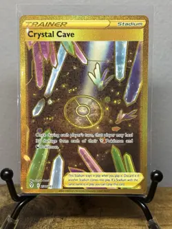 Pokemon TCG Crystal Cave 230/203 Gold Secret Rare Evolving Skies Near Mint - Image 1