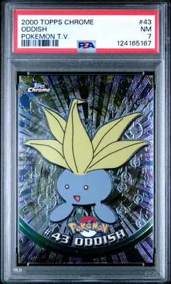 2000 TOPPS CHROME POKEMON T.V. #43 ODDISH PSA 7 - Image 1