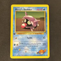 Misty's Shellder 089/132 Gym Heroes Regular 1st Edition Pokemon MJ - Image 1