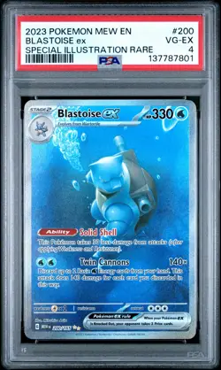 2023 POKEMON MEW EN-151 SPECIAL ILLUSTRATION RARE #200 BLASTOISE EX PSA 4 - Image 1
