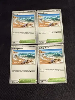 Surfing Beach 129/132 x4 - Mega Evolution - Pokemon TCG Playset - NM/M - Image 1