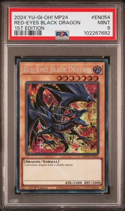 2024 YU-GI-OH! MP24-25TH ANV TIN: DUELING MIRRORS RED-EYES BLACK DRAGON PSA 9 - Image 1