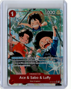 Namco Ace & Sabo & Luffy OP13-007 Carrying on His Will Foil SR Alt Art - NM - Image 1