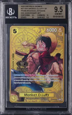 2025 ONE PIECE 2ND ANV SR #ST13-015 MONKEY D LUFFY BGS 9.5 - Image 1