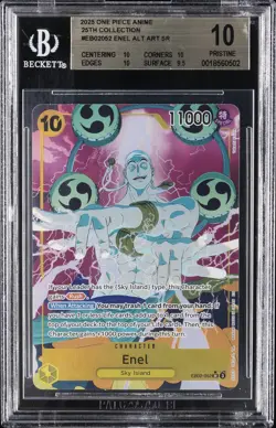 2025 ONE PIECE EB02-EXTRA BOOSTER -ANIME 25TH COLL- ALTERNATE ART ENEL BGS 10 - Image 1
