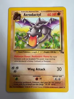 Aerodactyl 16/62 - Fossil Set Pokemon Card 1999 Vintage WOTC Non-Holo - Image 1