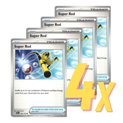 4x Super Rod PLAYSET 188/193 Paldea Evolved x4 Trainer Cards NM Pokemon TCG - Image 1