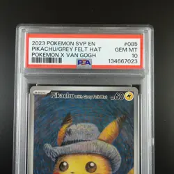 PSA 10 Pikachu with Grey Felt Hat SVP 085 Pokemon Van Gogh Graded Card - Image 2