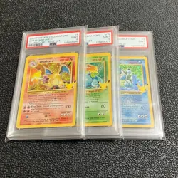 English version [PSA9] Pokemon Card Charizard, Blastoise, Venusaur 3 consecutive - Image 1