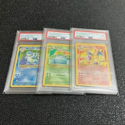 English version [PSA9] Pokemon Card Charizard, Blastoise, Venusaur 3 consecutive - Image 2