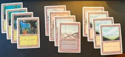 MTG Magic the Gathering Alternate 4th Edition Land Lot (12) Forest, Swamp, Plain - Image 1