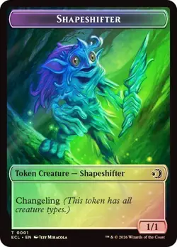 Foil Merfolk/Shapeshifter Token, Lorwyn Eclipsed Token, MTG, 1 pack, Magic - Image 1