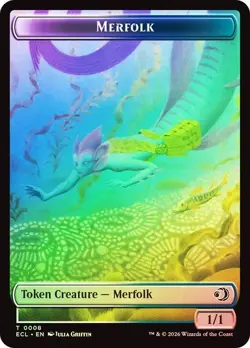Foil Merfolk/Shapeshifter Token, Lorwyn Eclipsed Token, MTG, 1 pack, Magic - Image 2
