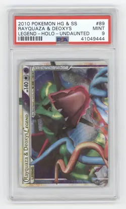 2010 POKEMON RAYQUAZA & DEOXYS LEGEND TOP UNDAUNTED HOLO RARE 89/90 PSA 9 Q1887 - Image 1