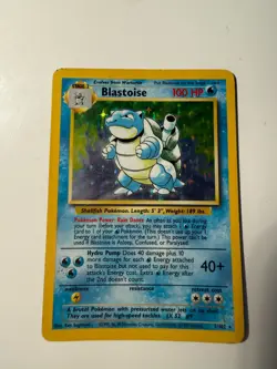 1999 Pokemon Base Set Blastoise 2/102 Unlimited Holo Rare LP Lightly Played - Image 1