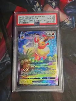 2021 POKEMON SWSH BLACK STAR PROMOS #SWSH180 FLAREON VMAX FULL ART PSA 10 (Q706 - Image 1