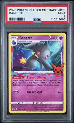 2023 POKEMON TRICK OR TRADE #073 BANETTE PSA 9 - Image 1