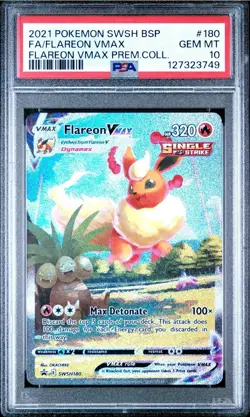 Pokemon Flareon VMAX SWSH180 Black Star Promo PSA 10 Gem Mint - Image 1