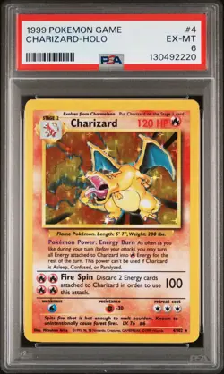 1999 POKEMON GAME #4 CHARIZARD-HOLO PSA 6 - Image 1