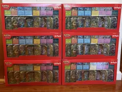 LOT of 6 Pokemon TCG: Scarlet & Violet Prismatic Evolutions 8 Pack Mini Tin Set - Image 1