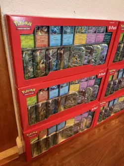 LOT of 6 Pokemon TCG: Scarlet & Violet Prismatic Evolutions 8 Pack Mini Tin Set - Image 2