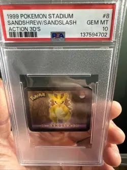 1999 Pokemon Stadium Action 3D's - Sandshrew/Sandslash PSA 10 (POP 1) - Image 3