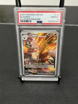 2025 POKEMON DRI EN-DESTINED RIVALS ILLUSTRATION RARE #192 BLAZIKEN PSA 10 - Image 1