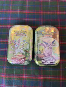 Pokemon Prismatic Evolutions Mini Tins (X2)Espeon and Sylveon Factory Sealed - Image 1