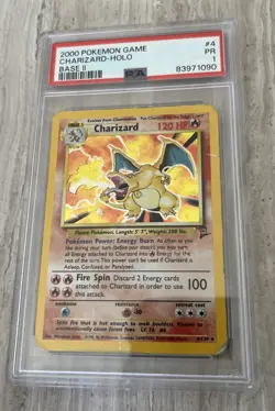 PSA 1 PR 2000 Base Set 2 II Charizard 4/130 Holo Foil Rare WOTC Pokemon - Image 1