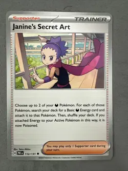 Pokemon TCG * SV Prismatic Evolutions * 112/131 Janine's Secret Art U * FRESH PK - Image 1