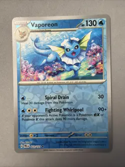 Pokemon TCG * SV Prismatic Evolutions * 022/131 Vaporeon Rare * REVERSE HOLO - Image 1