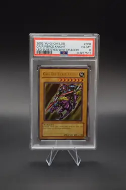 Yu-Gi-Oh! Gaia The Fierce Knight - PSA 6 - LOB-006 - Ultra Rare Legend Blue Eyes - Image 1